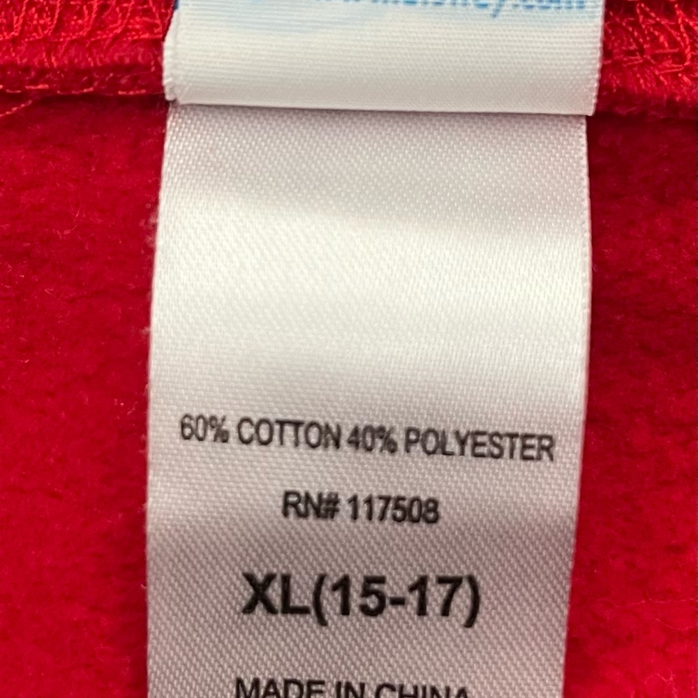 Disney‎ Mickey And Friends Womens XL Red Wide Neck Graphic Fleece Sweatshirt - Picture 5 of 5